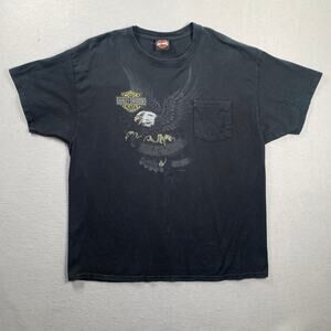 Y2K Harley-Davidson Shirt Men XL Eagle Graphic Pocket Biker Motorcycle Tee